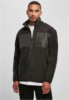 Patched Micro Fleece Jacket black