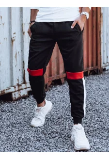 Spodnie męskie dresowe ze ściągaczem czarne Dstreet UX4448