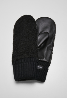 Sherpa Synthetic Leather Gloves black