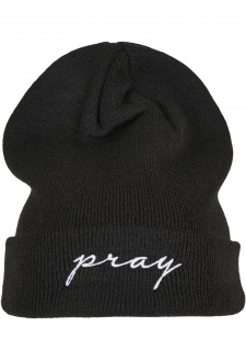 Pray Embroidery Beanie black/white