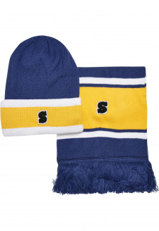 College Team Package Beanie and Scarf spaceblue/californiayellow/wht